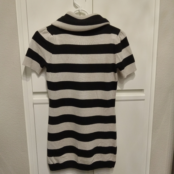 NEW! International Concepts Black & White Striped Tunic Sweater Cowl Sz Sm NWT - Picture 2 of 5
